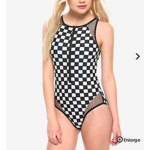 NWT Medium One Piece Checkered Bathing Suit!